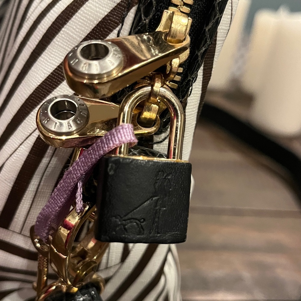 Henri Bendel Disturbed Stripped Briefcase/Laptop Bag - Picture 9 of 17